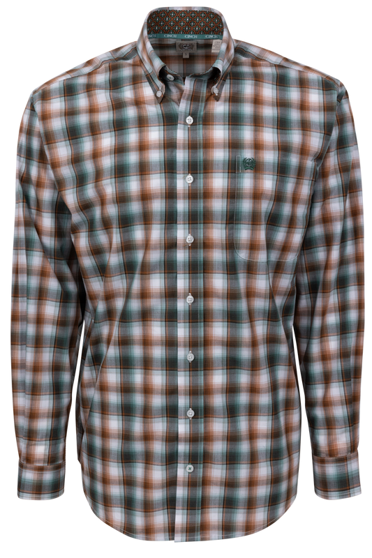 Cinch Button-Front Shirt - Multi Plaid