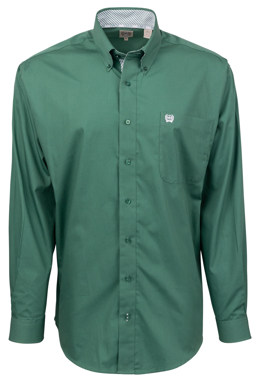 Cinch Button-Front Shirt - Green