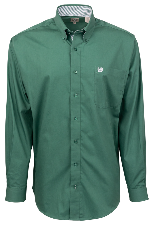 Cinch Button-Front Shirt - Green