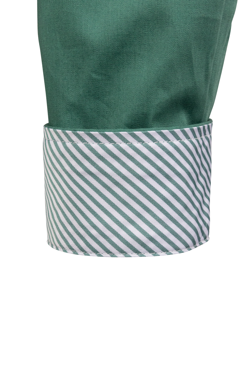 Cinch Button-Front Shirt - Green