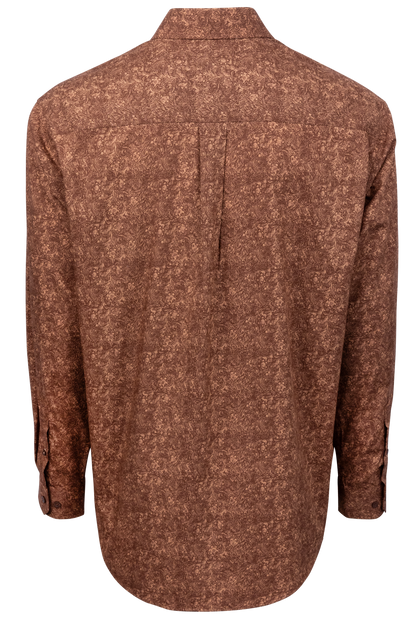 Cinch Button-Front Shirt - Light Brown Paisley