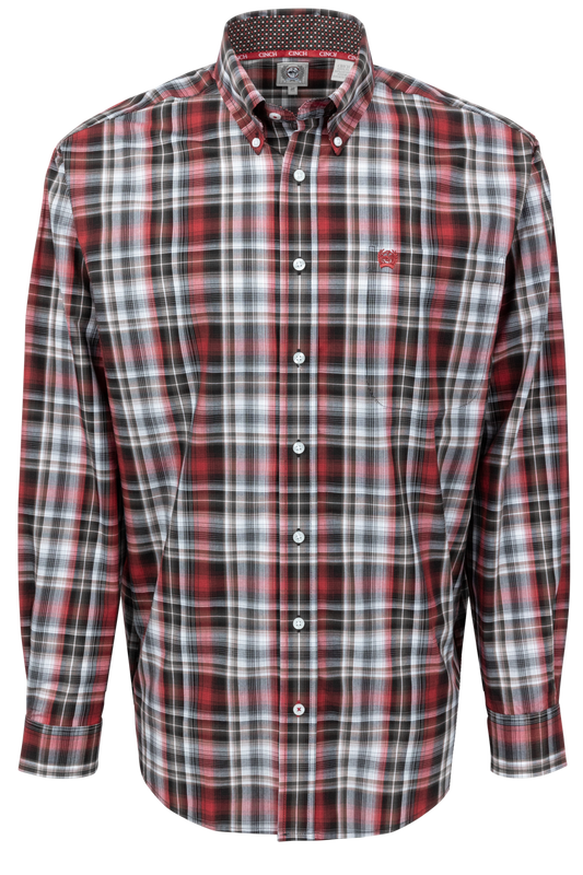 Cinch Button-Front Shirt - Red Plaid