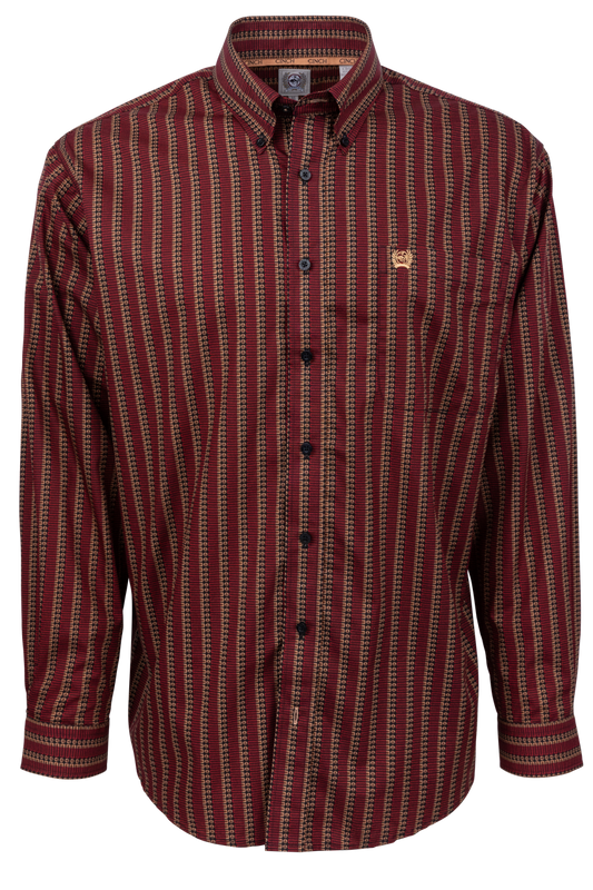 Cinch Button-Front Shirt - Red Stripe