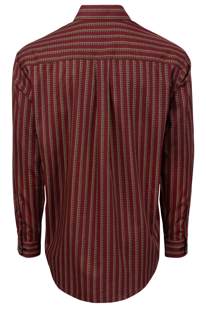 Cinch Button-Front Shirt - Red Stripe