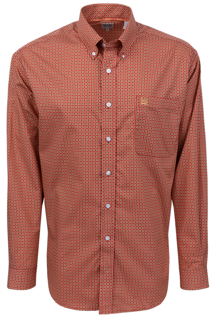 Cinch Button-Front Shirt - Red