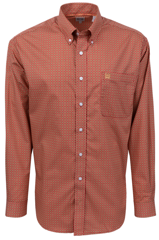 Cinch Button-Front Shirt - Red