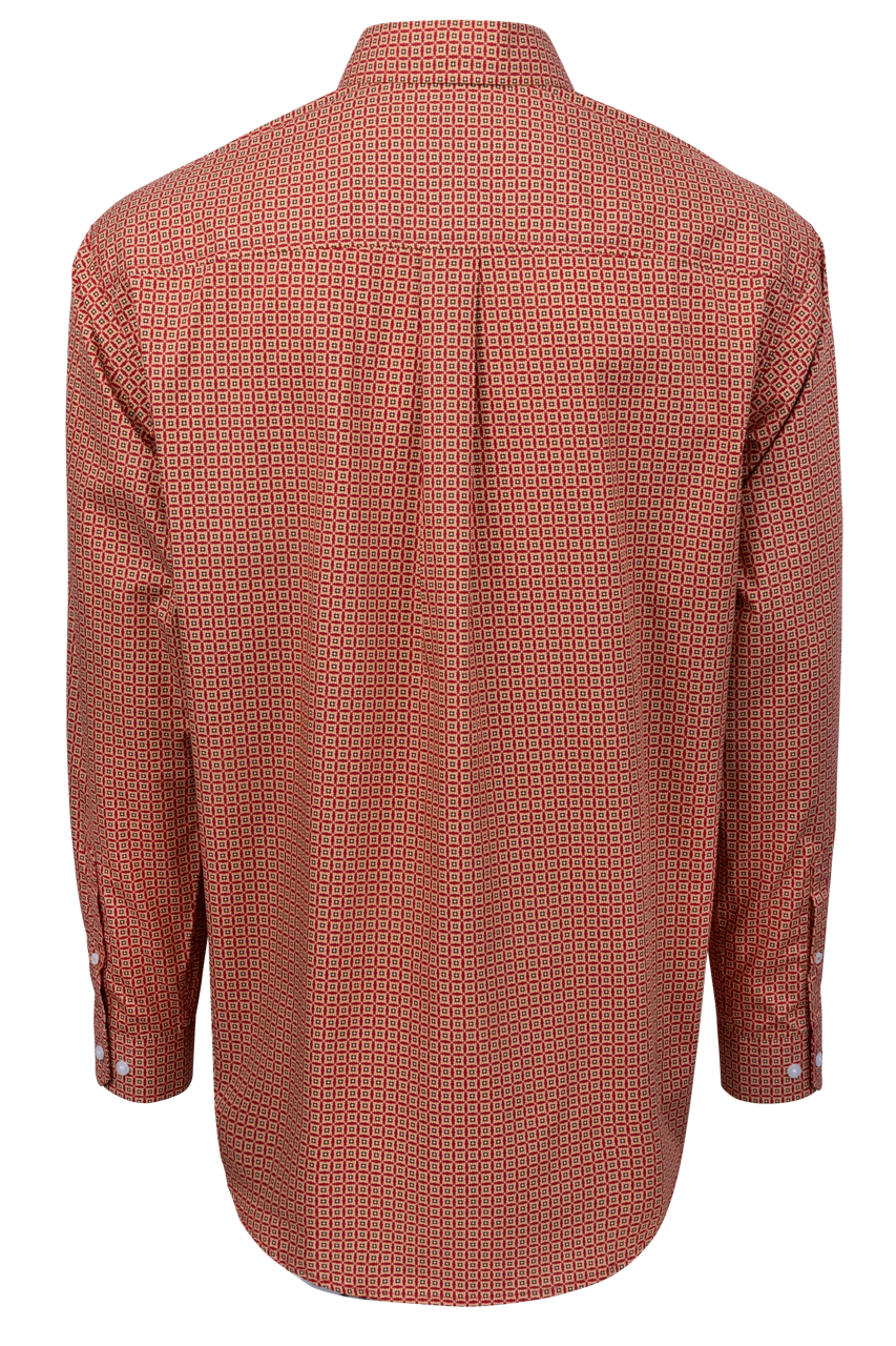 Cinch Button-Front Shirt - Red