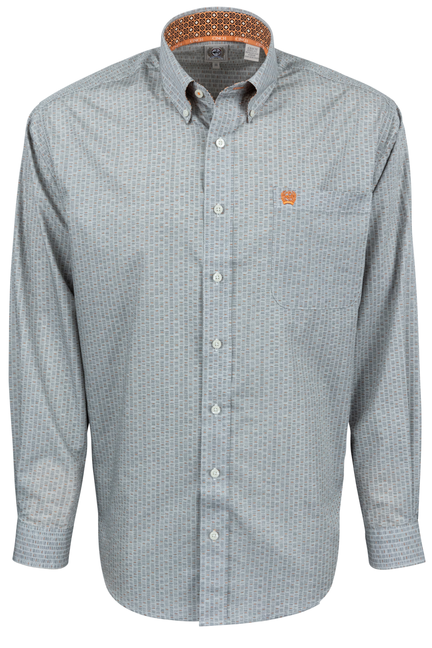 Cinch Stripe Button-Front Shirt - Blue