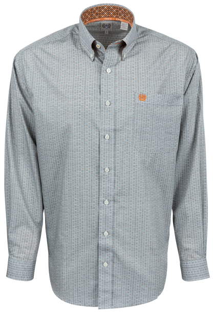 Cinch Stripe Button-Front Shirt - Blue