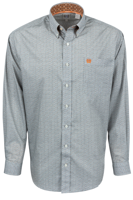 Cinch Stripe Button-Front Shirt - Blue