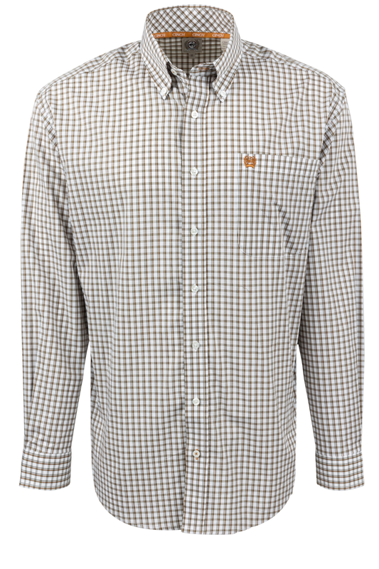 Cinch Button-Front Shirt - White Multi
