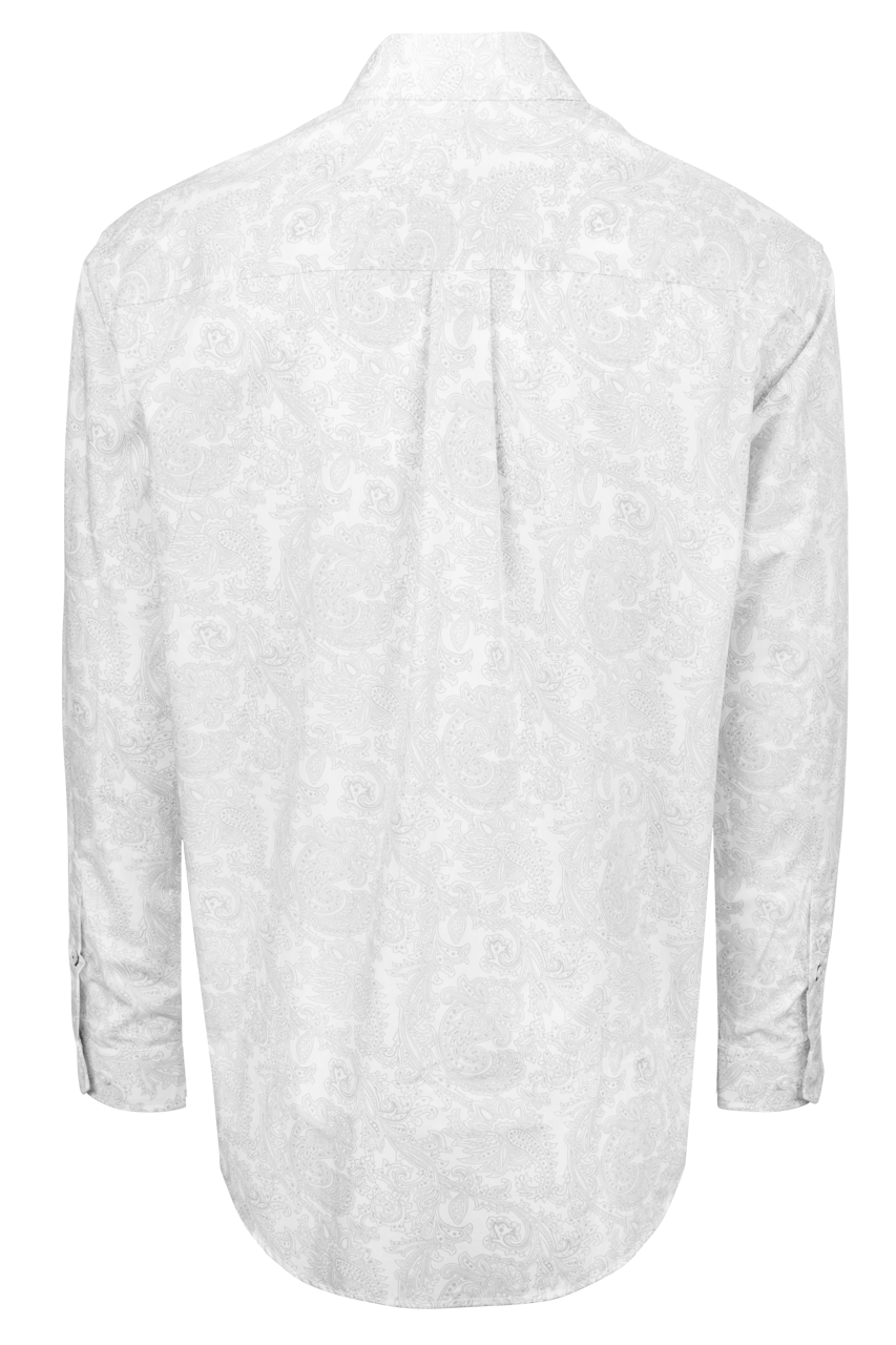 Cinch Paisley Button-Front Shirt - White