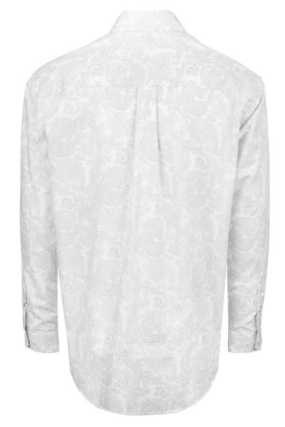 Cinch Paisley Button-Front Shirt - White
