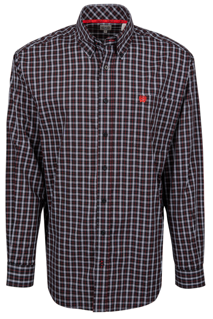 Cinch Button-Front Shirt - Multi Black