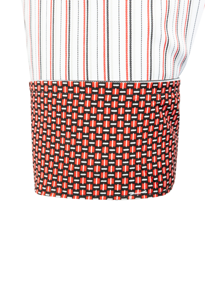 Cinch Striped Button-Front Shirt - Red/White