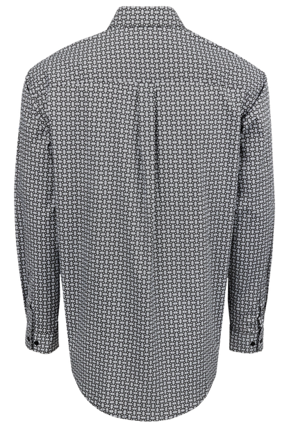 Cinch Button-Front Shirt - Black