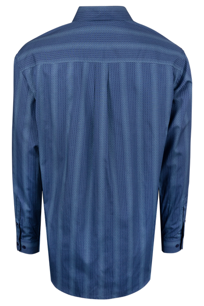 Cinch Striped Button-Front Shirt - Royal Blue