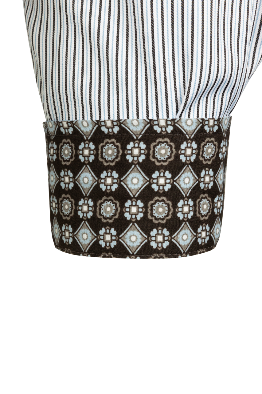 Cinch Striped Button-Front Shirt - Gray