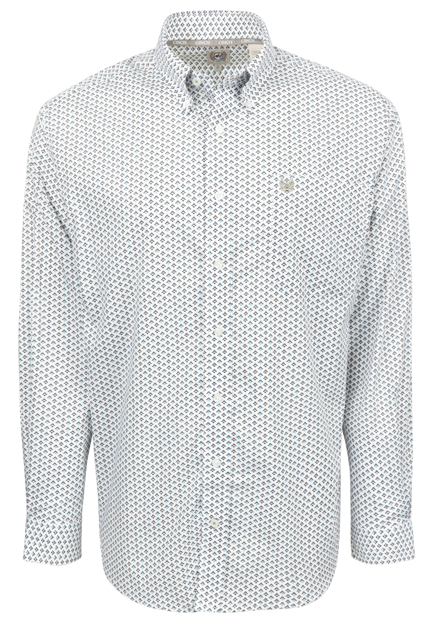 Cinch Button-Front Shirt - White
