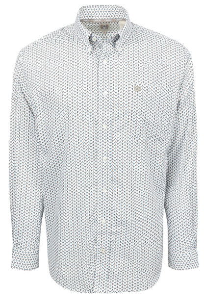 Cinch Button-Front Shirt - White