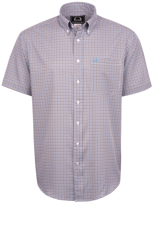 Cinch Arenaflex Button-Front Shirt - White Foulard Print