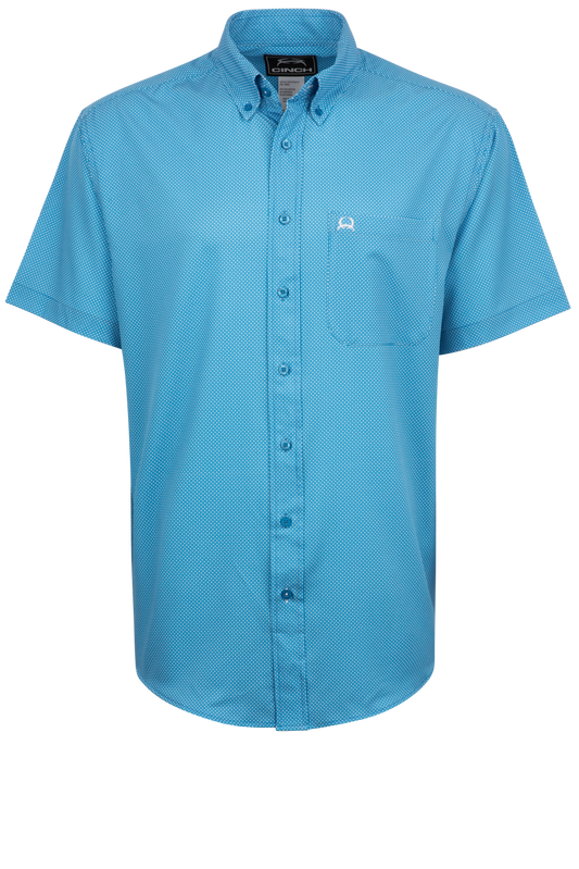 Cinch Arenaflex Button-Front Shirt - Dotted Blue