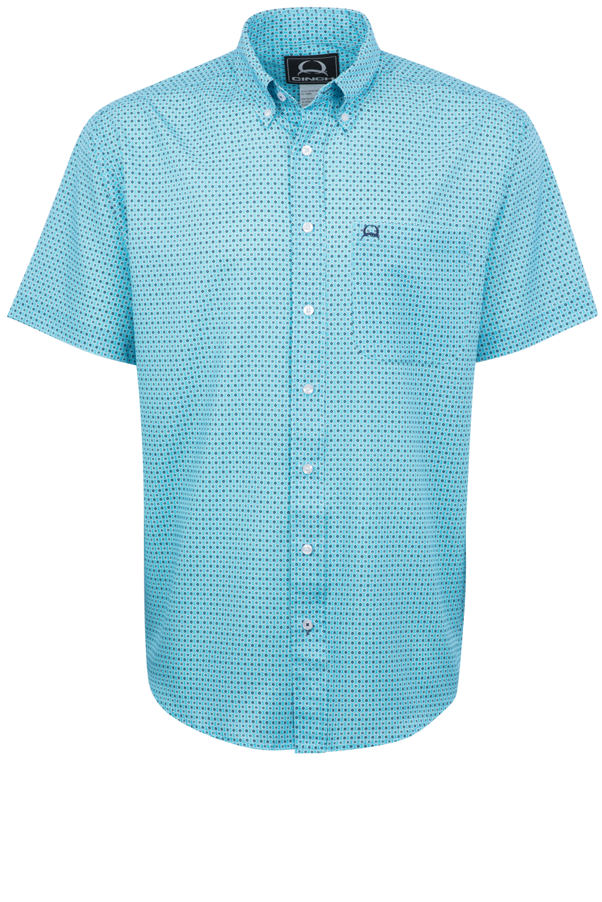 Cinch Arenaflex Button-Front Shirt - Geometric Blue