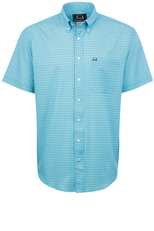 Cinch Arenaflex Button-Front Shirt - Geometric Blue