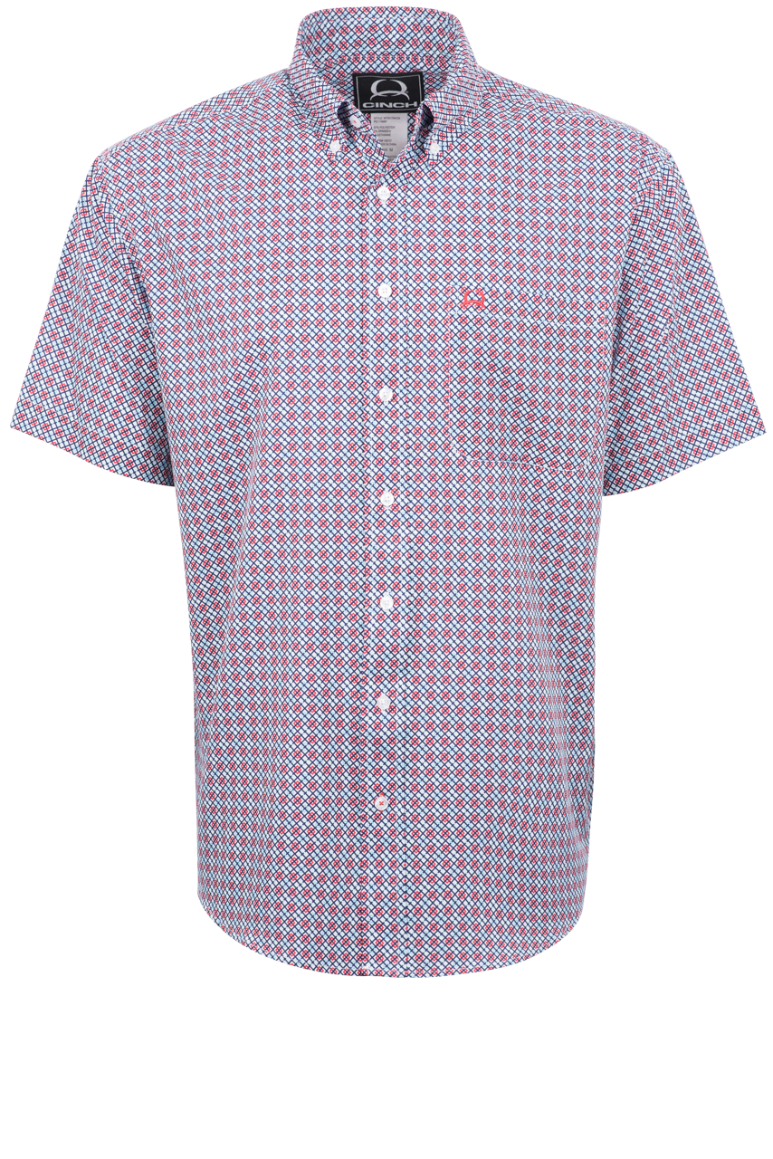 Cinch Arenaflex Button-Front Shirt - Argyle Print