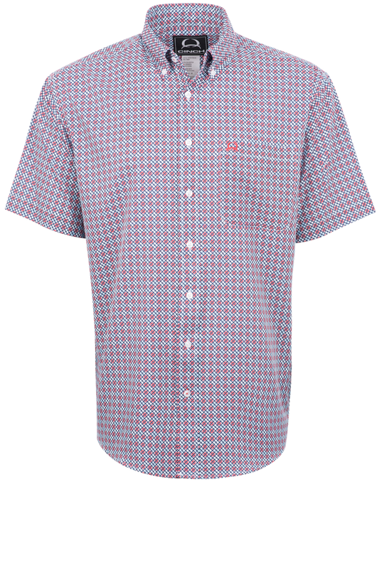 Cinch Arenaflex Button-Front Shirt - Argyle Print