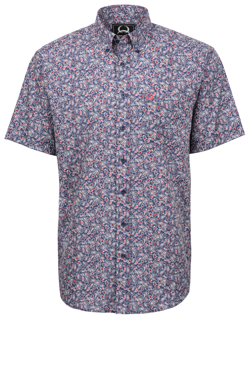 Cinch Arena Flex Button-Front Shirt - Navy Paisley