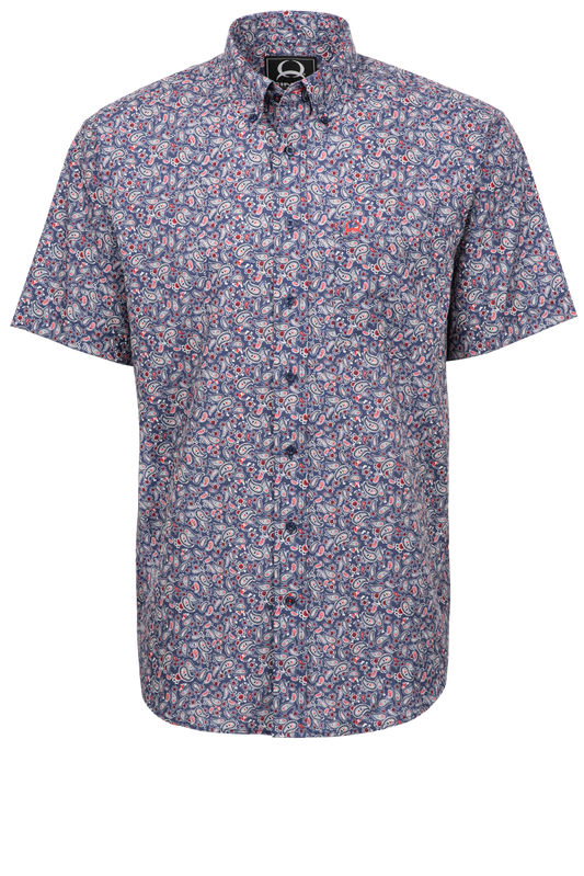 Cinch Arena Flex Button-Front Shirt - Navy Paisley