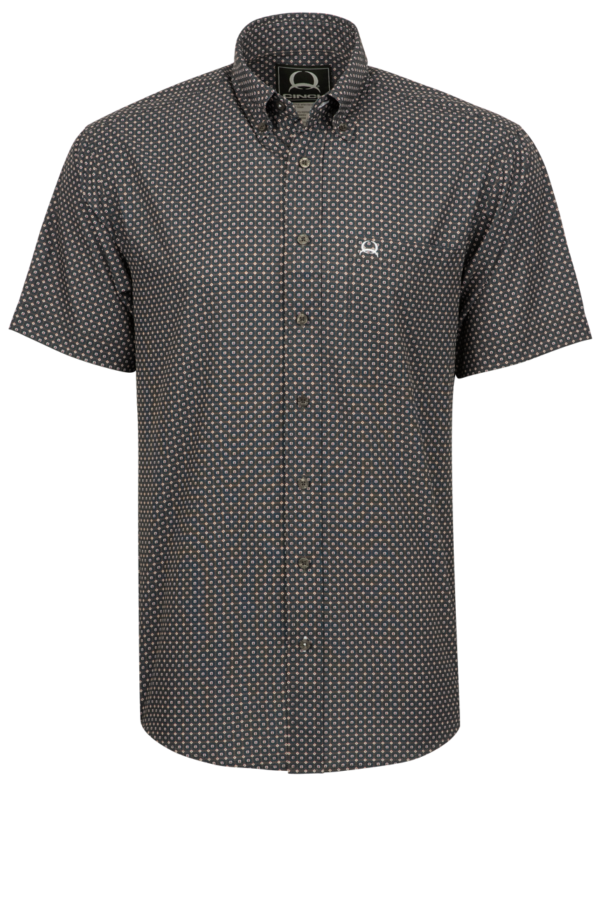 Cinch Arena Flex Button-Front Shirt - Dotted Charcoal