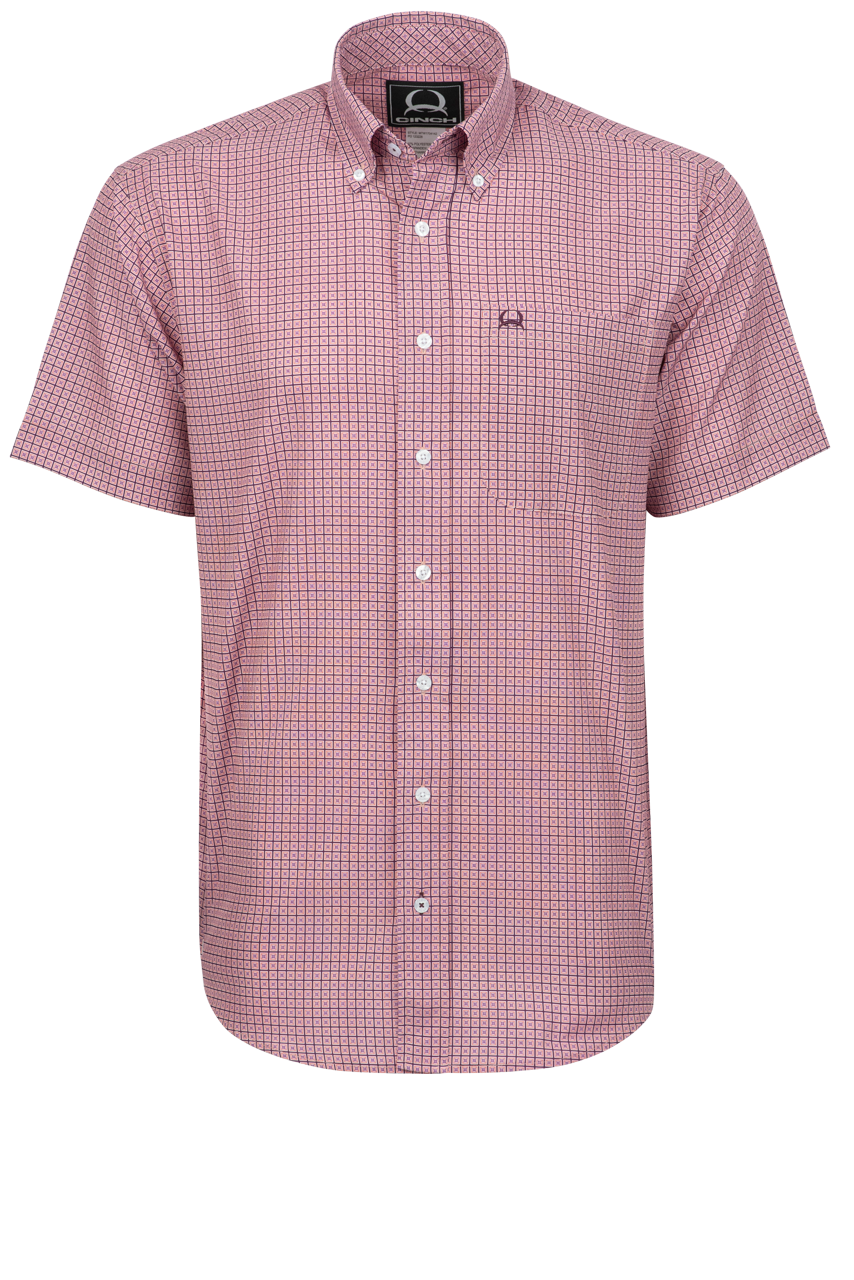 Cinch Arena Flex Button-Front Shirt - Dotted Pink