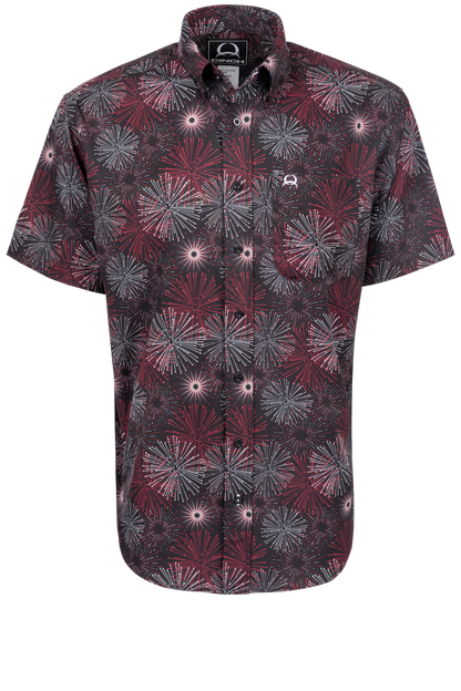 Cinch Arena Flex Button-Front Shirt - Black Firework