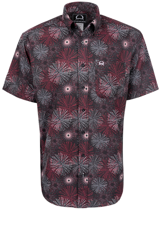 Cinch Arena Flex Button-Front Shirt - Black Firework
