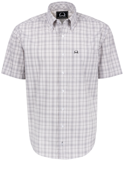 Cinch Arena Flex Button-Front Shirt - White Plaid