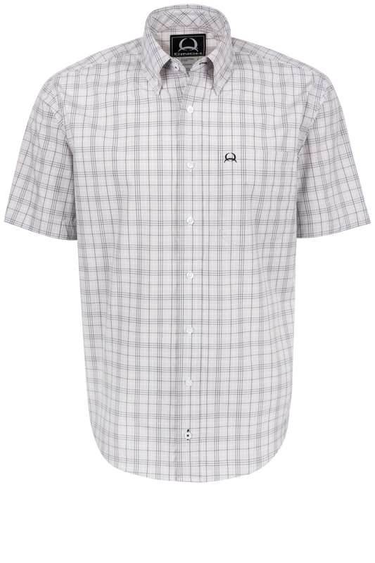 Cinch Arena Flex Button-Front Shirt - White Plaid