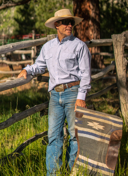 Pinto Ranch YY Collection Button-Front Shirt - Light Blue