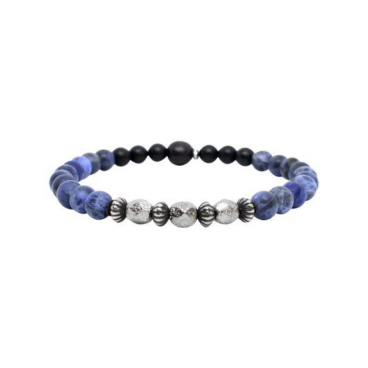 Kenton Michael Matte Blue Stone Beaded Bracelet