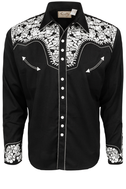 Scully Gunfighter Western Snap Front Shirt - Silver