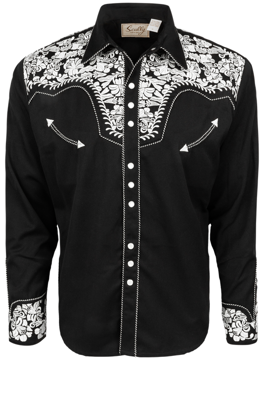 Scully Gunfighter Western Snap Front Shirt - Silver