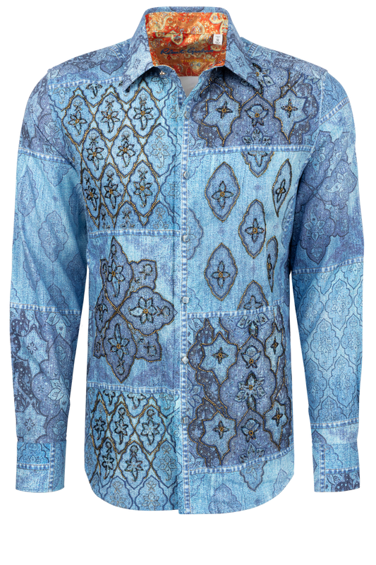 Robert Graham Jungle Blues Button-Front Shirt