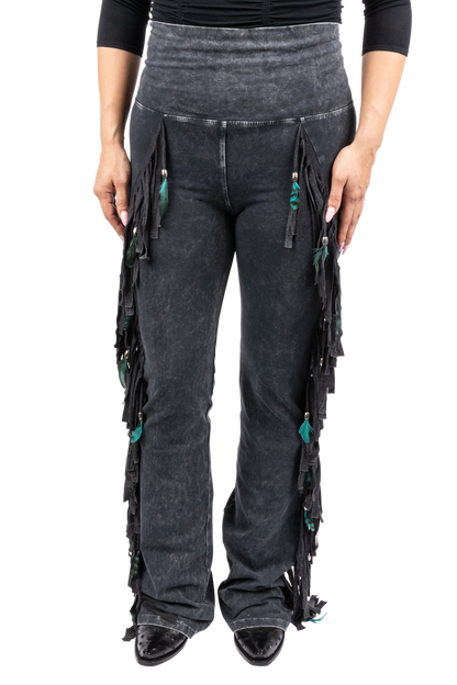 Pat Dahnke Black Chaps Bootcut Leggings