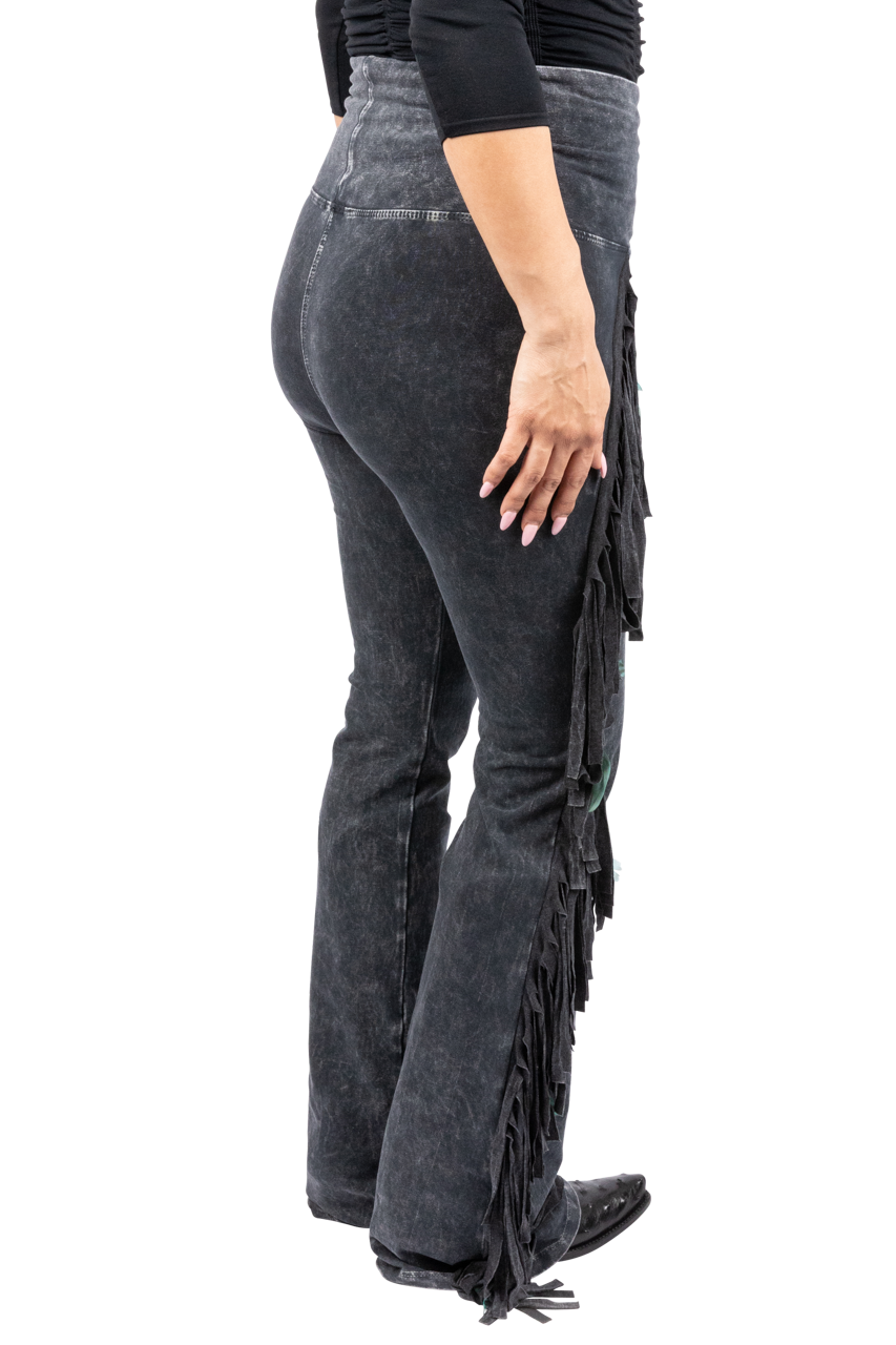 Pat Dahnke Black Chaps Bootcut Leggings