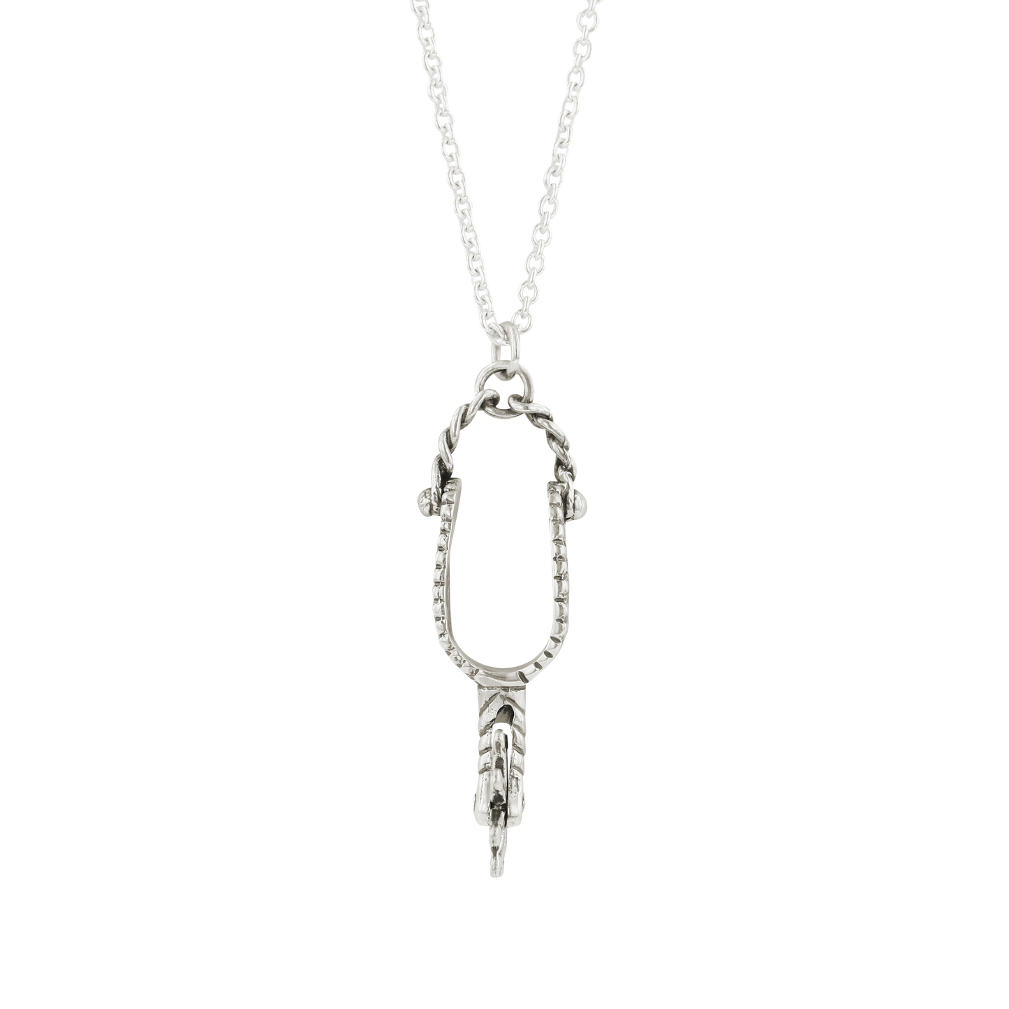 Sterling Silver Western Spur Pendant Necklace