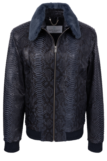 Pinto Ranch Python Bomber Jacket - Navy