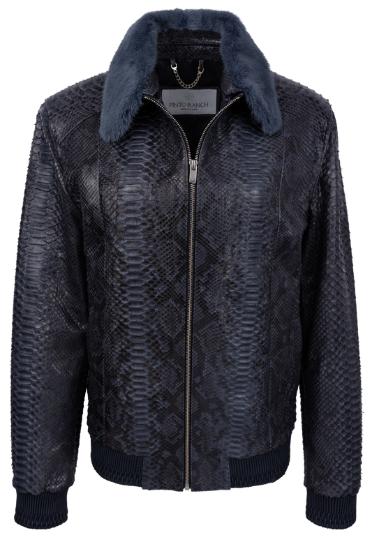 Pinto Ranch Python Bomber Jacket - Navy