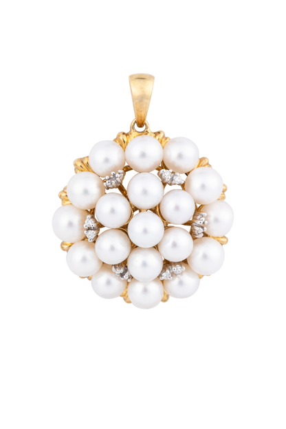 Pearl & Diamond Cluster Pendant
