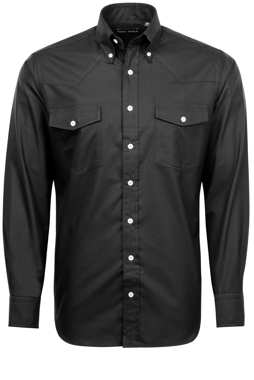 Pinto Ranch YY Collection Oxford Button-Front Shirt - Black